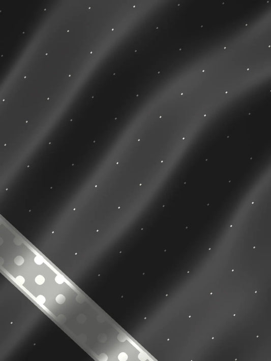 Kohl: charcoal chanderi with silver buti, drape